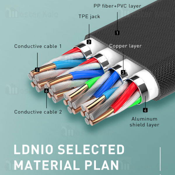 کابل لایتنینگ الدینیو LDNIO LS581 Lightning Fast Charging Data Cable طول 1 متر و شدت جریان 2.4 آمپر